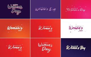rosa contento Da donna giorno tipografici design elementi impostato per saluto carte vettore