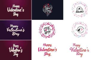 essere mio San Valentino lettering con un' cuore design. adatto per uso nel San Valentino giorno carte e inviti vettore