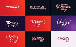marzo 8 tipografico design impostato con contento Da donna giorno testo vettore