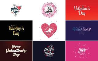 contento San Valentino giorno saluto carta modello con un' floreale tema e un' rosa colore schema vettore