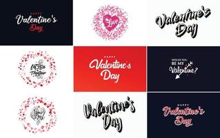 essere mio San Valentino lettering con un' cuore design. adatto per uso nel San Valentino giorno carte e inviti vettore