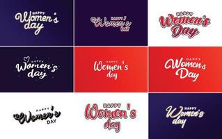 marzo 8 ° tipografico design impostato con contento Da donna giorno testo vettore