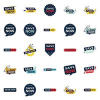 25 innovativo tipografico banner per un' contemporaneo risparmi promozione vettore