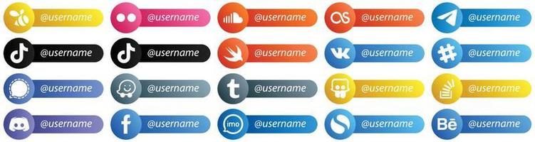 carta stile Seguire me icone per popolare sociale media 20 imballare come come spotify. veloce. messaggero e video icone. alto definizione e unico vettore