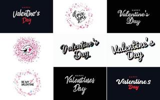 contento San Valentino giorno disegnato a mano lettering vettore illustrazione adatto per uso nel design di volantini. inviti. manifesti. opuscoli. e banner