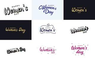 impostato di internazionale Da donna giorno carte con un' logo e un' pendenza colore schema vettore