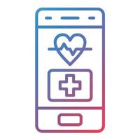 icona del gradiente della linea dell'app medica vettore