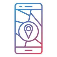 mobile GPS linea pendenza icona vettore