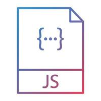 javascript file linea pendenza icona vettore