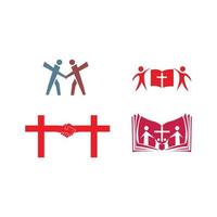 quattro attraversare cristianesimo religione icone logo disegni isolato su bianca sfondo vettore