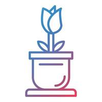 icona del gradiente della linea del tulipano vettore
