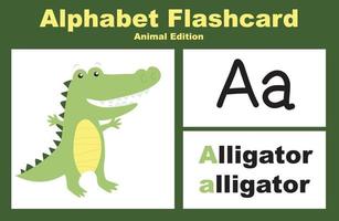 vettore impostato alfabeto flashcard con animale tema. educativo stampabile foglio di lavoro. carino animale foglio di lavoro tema. vettore illustrazioni.