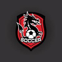 Drago calcio club portafortuna logo sport vettore