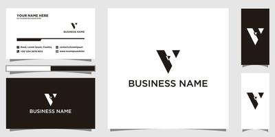 lettera v vv minimalista arte monogramma freccia forma logo con attività commerciale carta modello vettore