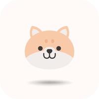 cane viso, animale viso carino emoji, adesivi, emoticon. vettore