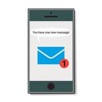 mobile Telefono con arrivo Messaggio. vettore illustrazione