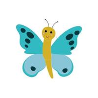 impostato di farfalle di diverso colori e forme isolato su bianca sfondo. bellissimo volante insetti. vettore illustrazione nel cartone animato piatto stile.