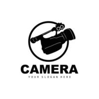 telecamera logo, cineoperatore disegno, studio telecamera e fotografo vettore, modello icona vettore