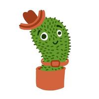 cartone animato cactus mascotte. vettore illustrazione nel cartone animato piatto stile isolato su bianca sfondo.