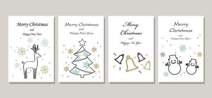 set di cartoline di Natale isolato su uno sfondo grigio. vettore