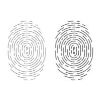 icona di vettore di impronte digitali cerchio isolato su bianco