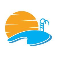 piscine icona logo design vettore