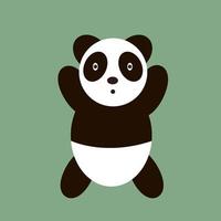 Panda kawaii piatto vettore