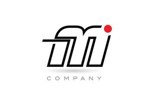 semplice m alfabeto lettera logo icona design con linea e rosso punto. creativo modello per azienda e attività commerciale vettore