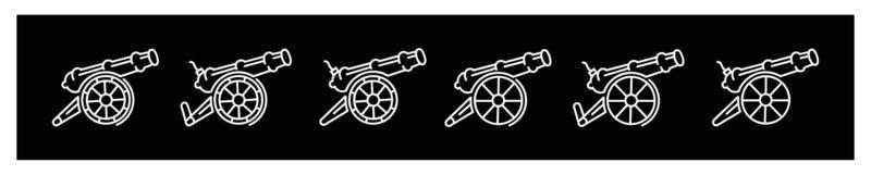 cannone artiglieria logo design vettore icona, museo cannone simbolo azione vettore , icone per design su nero sfondo
