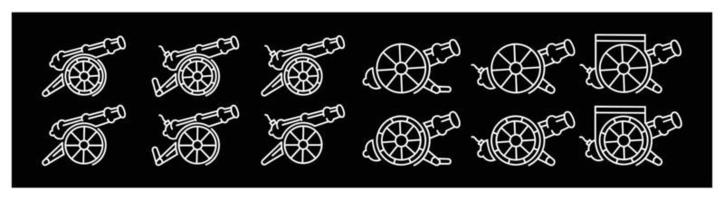 cannone artiglieria logo design vettore icona, museo cannone simbolo azione vettore , icone per design su nero sfondo