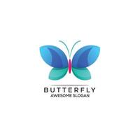 farfalla logo pendenza modello illustrazione colore vettore