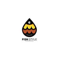 pesce stile logo design illustrazione vettore