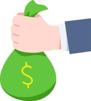 investimento finanziario attività commerciale mano hold denaro contante i soldi successo commercio illustrazione piatto vettore