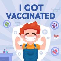 carino ragazzo ottenere immunizzazione vaccino concetto vettore