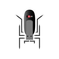 insetto vettore illustrazione con USB guidare tecnologia concetto