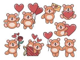 San Valentino giorno orso cartone animato illustrazione vettore