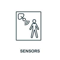 sensori icona a partire dal IoT collezione. semplice linea sensori icona per modelli, ragnatela design e infografica vettore