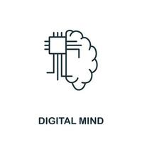 digitale mente icona a partire dal macchina apprendimento collezione. semplice linea digitale mente icona per modelli, ragnatela design e infografica vettore