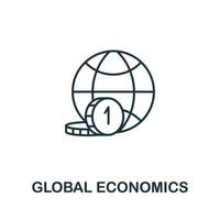 globale economia icona a partire dal globale attività commerciale collezione. semplice linea globale economia icona per modelli, ragnatela design e infografica vettore