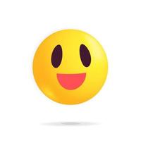 3d vettore giallo contento Sorridi il giro emoji icona design