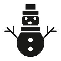 pupazzo di neve vettore glifo icona isolato su bianca sfondo