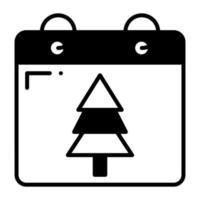Natale calendario glifo icona isolato su bianca sfondo vettore