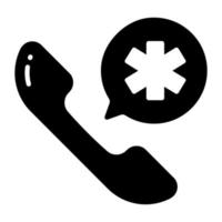 vettore di medico chiamata icona, emergenza assistenza telefonica