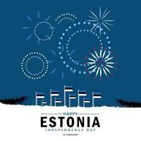 Estonia indipendenza giorno vettore illustrazione con nazionale bandiere e fuochi d'artificio. europeo nazione pubblico vacanza.