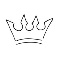 mano disegnato corona. semplice graffiti schizzo Regina o re corona. reale imperiale incoronazione e monarca simbolo vettore