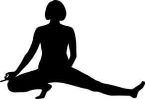 silhouette arte di yoga pose prenatale pilates Palestra capsula per incinta donne, vettore illustrazione