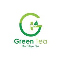 erbaceo naturale verde tè logo vettore