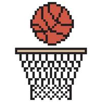 pallacanestro volontà partire in cerchio con pixel arte design vettore