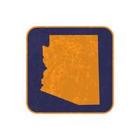 Arizona stato carta geografica piazza con grunge struttura. vettore illustrazione.