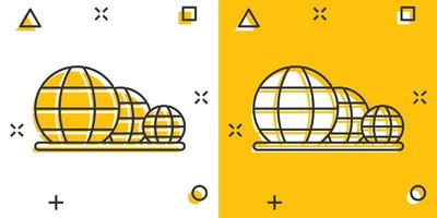 terra pianeta icona nel comico stile. globo geografico cartone animato vettore illustrazione su bianca isolato sfondo. globale comunicazione spruzzo effetto attività commerciale concetto.